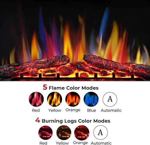 Miniatura 4 de ELECTACTIC Inserto de chimenea eléctrica de 36 pulgadas, calentador de estufa eléctrica empotrado, pantalla táctil, control remoto, 750W-1500W