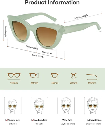Miniatura 12 de SOJOS Retro Small Vintage Cat Eye Sunglasses for Women Cute Fashion UV400 Sunnies SJ2939