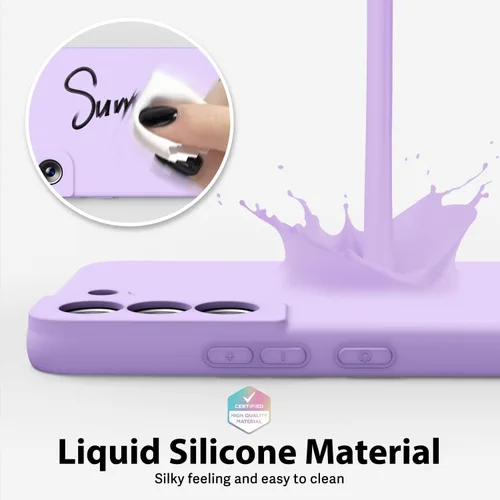 Miniatura 4 de oakxco para Samsung Galaxy S22 Plus - Funda de silicona líquida, linda funda delgada y suave de goma TPU lisa y suave para mujeres y niñas, mate
