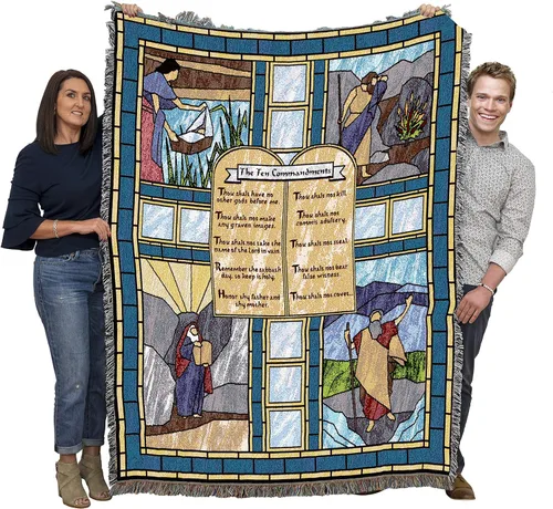 Miniatura 6 de Pure Country Weavers Great is Thy Faithfulness Blanket - Escrituras - Lamentaciones 3:23 - Tapiz cuadrado para regalo de regazo tejido de algodón