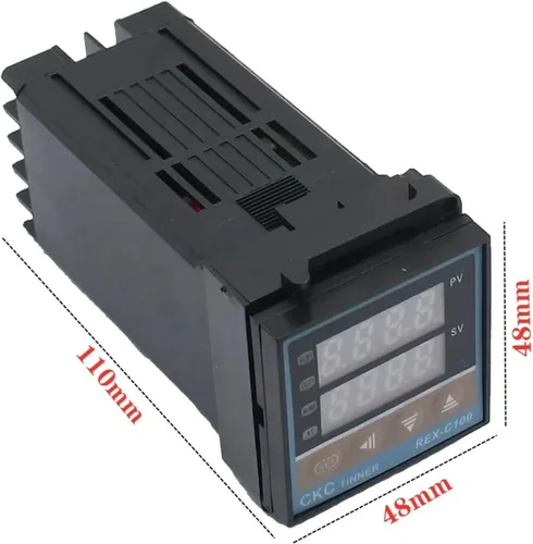 Miniatura 2 de 1 unidad REX-C100 controlador de temperatura digital de salida de relé de termostato + sensor de termopar tipo K 48 x 48