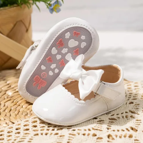 Miniatura 4 de CENCIRILY Zapatos planos Mary Jane para bebés y niñas, antideslizantes, suela suave, para antes de caminar, zapatos de vestir de boda