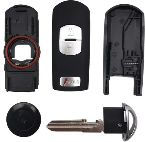 Miniatura 6 de Funda para llavero inteligente remoto para Mazda 3 CX-3 CX-5 WAZSKE13D01 662F-SKE13D01 3 botones de repuesto sin llave para llavero de automóvil