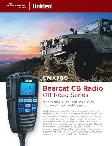 Miniatura 3 de Uniden CMX760 Bearcat Off Road Series - Radio CB móvil compacta, operación de 40 canales, ultracompacta para un fácil montaje, gran pantalla LCD