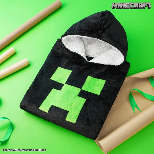 Miniatura 2 de Minecraft Manta con capucha para niños, adolescentes, talla única, poncho de forro polar suave de gran tamaño, acogedora manta con capucha, regalos