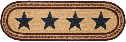 Miniatura 2 de Americana Primitive Flooring - Potomac Tan Stencil Stars Oval Yute Stair Tread