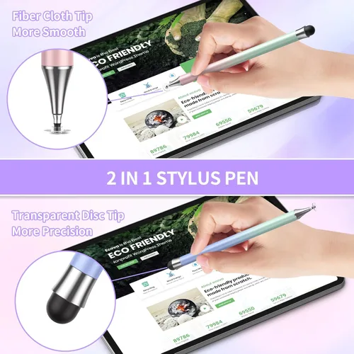 Miniatura 4 de Lápiz óptico para pantallas táctiles, sensibilidad 2 en 1 y lápiz capacitivo de precisión para iPad, lápiz óptico compatible con iPhone, Apple iPad