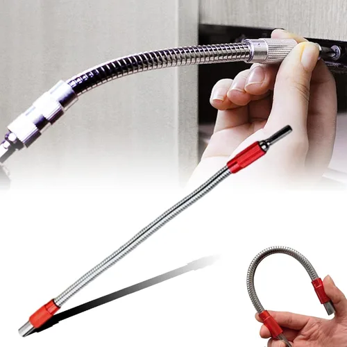 Miniatura 10 de Soporte universal para puntas de extensión flexible de metal, tubo de extensión flexible, destornillador de impacto de eje flexible de 11.8 A-Plata
