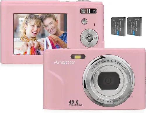 Miniatura 13 de Andoer Cámara de vídeo digital portátil de alta definición 1080P DV 16 MP con pantalla LCD de 2.7 pulgadas, zoom digital de 16x y batería incorporada