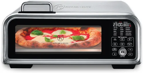 Miniatura 10 de Kitchen Elite - Combo digital 8 en 1, horno tostador, freidora de aire con panel táctil y capacidad para pizza de 12 pulgadas, acero inoxidable