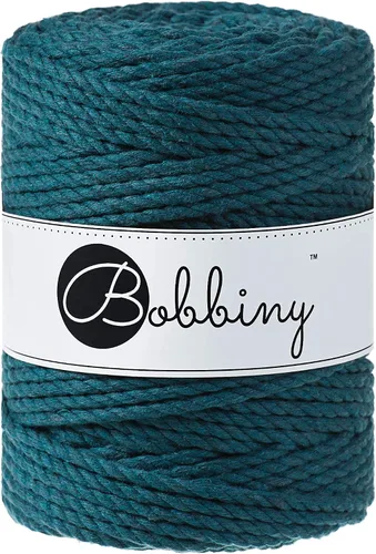 Miniatura 24 de Bobbiny Cordón de macramé XXL de 0.197 in y 3 capas (aguamarina), 108 yds/330 pies (100% algodón reciclado)