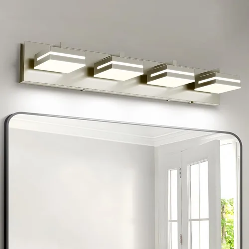 Miniatura 11 de Joossnwell Luces negras de tocador para baño, regulables, 5CCT (3 luces, 19.69 pulgadas), modernas lámparas de baño sobre espejo LED para tocador