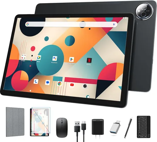 Tablet-11 pulgadas Android 16 Tablet, 4G Celular+5G WiFi, Tabletas con teclado, bolígrafo, mouse, funda, MTK8786 Octa-Core, 20GB 128GB 1TB Gris
