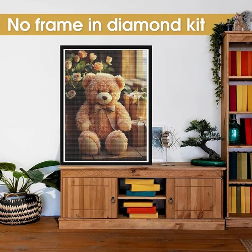 Bimkole AL1599 - Kit de arte de diamantes 5D con diseño de oso, taladro completo, juego de bordado de diamantes de imitación con diamantes, arte por