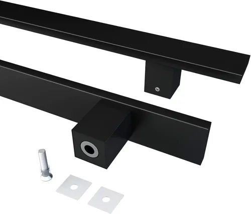Miniatura 8 de BARNSMITH Manija de puerta de granero de 18" de empuje y tracción, manija de puerta comercial de acero inoxidable Grade-304 resistente cuadrada