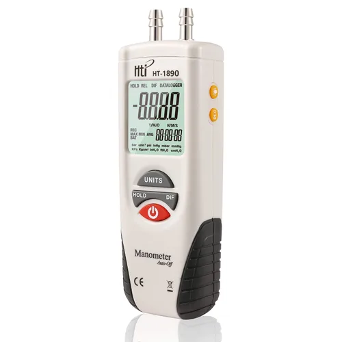 Manómetro digital, medidor de presión de aire de doble puerto, medidor de presión, medidor de gas HVAC, manómetro de presión diferencial con puerto