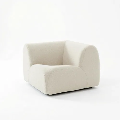 Miniatura 39 de Sofá individual modular curvado, sofá sherpa de espuma de 33 pulgadas, cómodos sofás de peluche para espacios pequeños, sofás modulares modernos