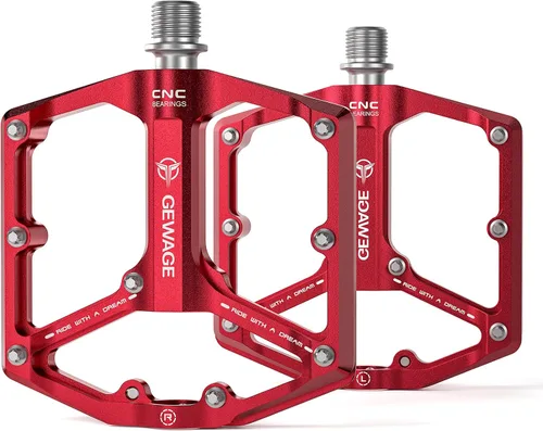 Miniatura 14 de Pedales de bicicleta de carretera/montaña - Pedales de bicicleta de 3 rodamientos - Pedales planos mecanizados CNC de 9/16 pulgadas con clavos