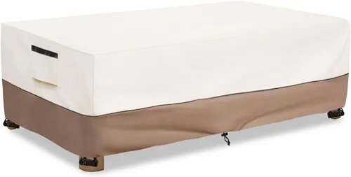 Miniatura 10 de Fundas para Muebles de Exterior Impermeables Funda para Sofá de Exterior de 3 Plazas, 79 pulgadas de ancho x 38 pulgadas de profundidad x 35 2-Beige
