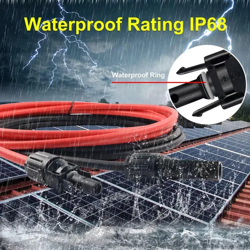Miniatura 4 de Cable de extensión solar de un par (20 pies 10 AWG) Cable de panel solar con conectores hembra y macho (20 pies rojo + 20 pies negro)