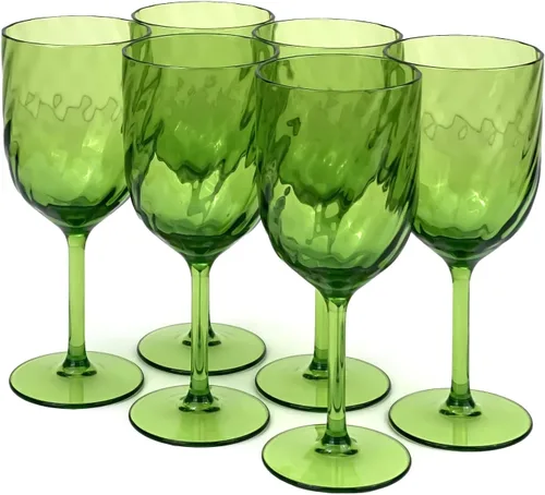 Miniatura 8 de Yalin Juego de 6 vasos apilables de plástico acrílico irrompible de 12 onzas para vino y agua (transparente, 15 onzas)