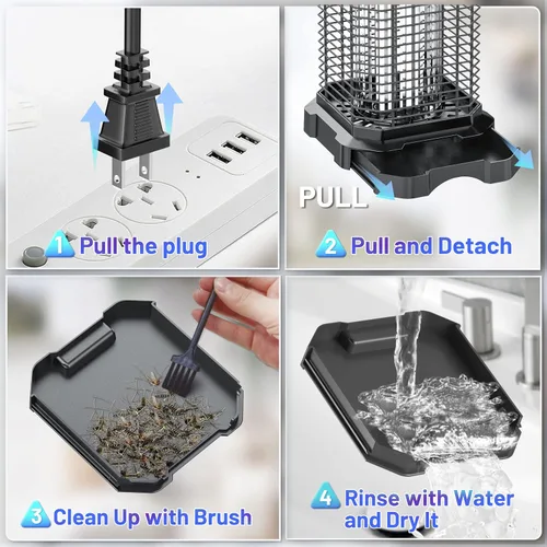 Miniatura 7 de Eliminador de insectos al aire libre, eliminador de mosquitos eléctrico de 4200 V para interiores, eliminador de insectos