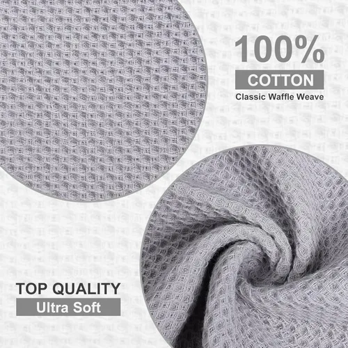 Miniatura 2 de Homaxy Paños de cocina 100% algodón, paquete de 8 – 12 x 12 pulgadas, tejido de gofre, muy suaves y absorbentes, paños de cocina de secado rápido