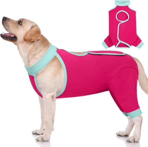 Miniatura 16 de ROZKITCH Manga de pierna para cirugía para perros, piernas traseras, macho y hembra para evitar lamer heridas, codo, rodillera, traje de Azul