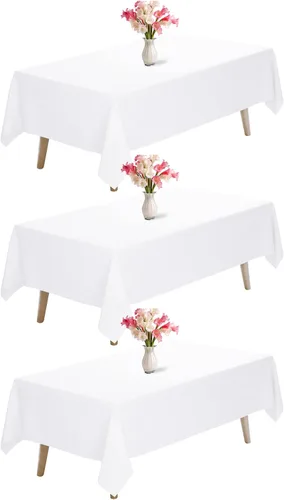 Miniatura 39 de Fixwal Paquete de 2 manteles rectangulares negros de 60 x 102 pulgadas, reutilizables, resistentes, lavables, para mesas de 6 pies, bodas, fiestas