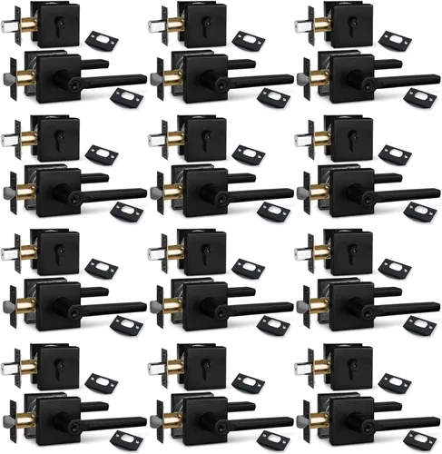 Miniatura 65 de NEWBANG Palanca de puerta de cama/baño para privacidad Baño e interior Manija de cerradura de puerta en negro mate envejecido, HD1601-DB-BK-1P