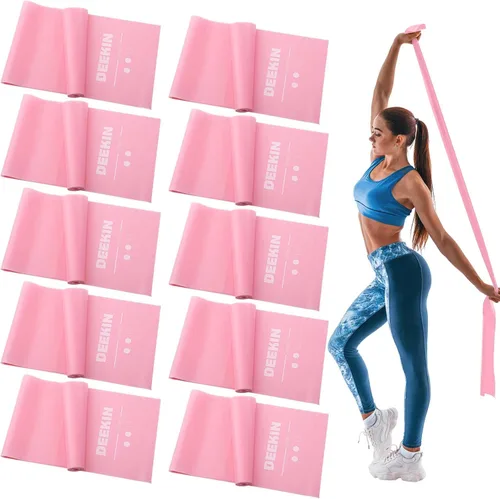 Miniatura 10 de DEEKIN Juego de 10 bandas de resistencia profesionales para ejercicio, sin látex, para pilates, terapia física, entrenamiento de fuerza, yoga