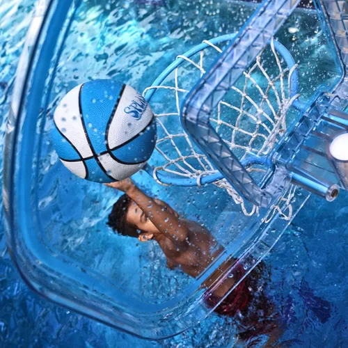 Miniatura 6 de Dunn-Rite Clear Shot Pool Basketball Hoop with Adjustable Stainless Steel Rim, Clear Backboard, Water-Filled Base & Waterproof Basketball