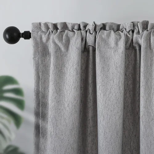 Miniatura 22 de Joydeco Cortinas opacas de lino para dormitorio, con ojales de 90 pulgadas de largo, cortinas resistentes para sala de estar, cortinas con Verde
