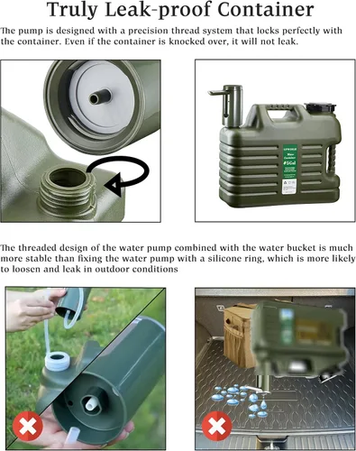 Miniatura 5 de Jarra de agua portátil de 5 galones con bomba de control táctil automático, contenedor de agua verdaderamente sin fugas con grifo, equipo de bomba