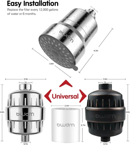 Miniatura 3 de Cartucho de filtro de ducha de 15 etapas, cartucho de filtro de reemplazo universal de alto rendimiento, elimina el cloro, metales pesados y otros
