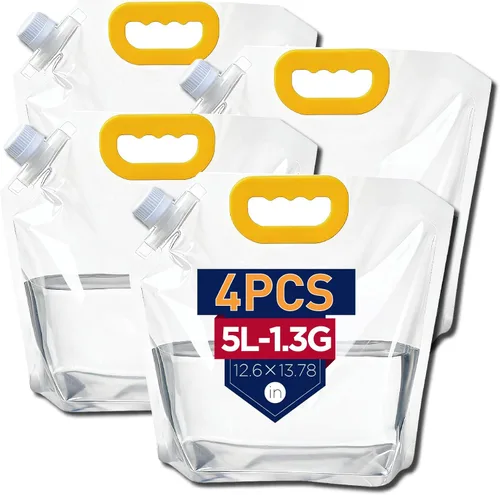 Miniatura 12 de 100 bolsas de bebida de 8 onzas, botella de plástico reutilizable con embudo para beber jugo de bebidas líquidas, bolsas de bebidas de pie para 8OZ
