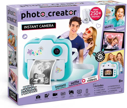 Canal Toys Cámara de impresión instantánea Photo Creator - Foto, Selfie y Video - Papel térmico para 250 fotos - Pantalla LCD. 8+