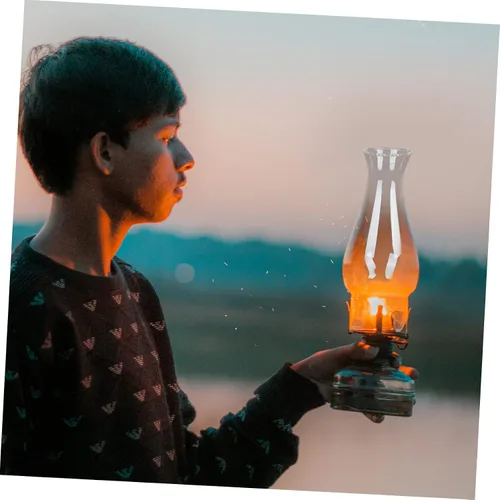 Miniatura 8 de Garneck Pantalla de queroseno, faroles vintage para camping, cubiertas de luz al aire libre, cubierta de luz de chimenea, lámpara de vidrio
