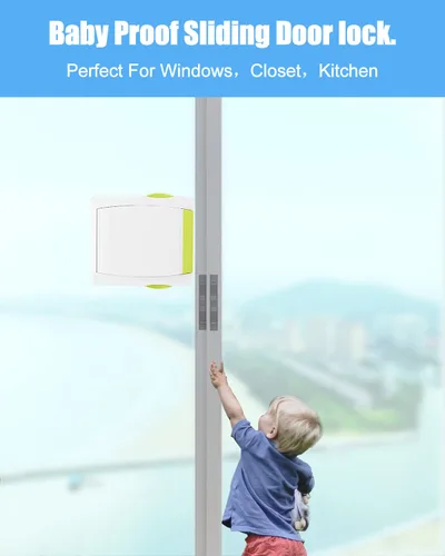 Miniatura 6 de Cerradura de puerta corredera, cerraduras de seguridad a prueba de niños para puertas de vidrio, armarios y armarios