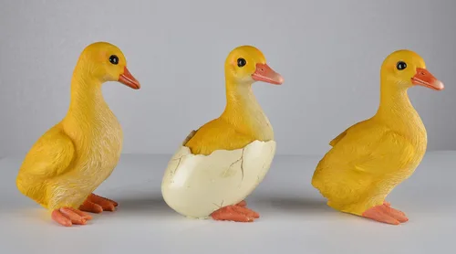 Miniatura 3 de JORAE Juego de tres decoraciones de jardín de patos, estatua de patitos para exteriores, 5 pulgadas, poliresina