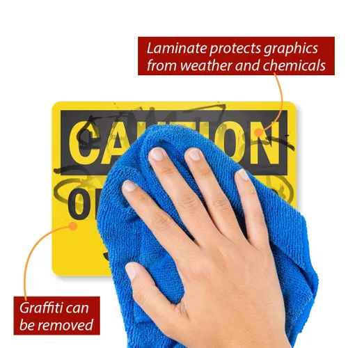 Miniatura 2 de Etiqueta "Precaution - Open Door Slowly" de SmartSign Vinilo laminado de 5 x 7 pulgadas