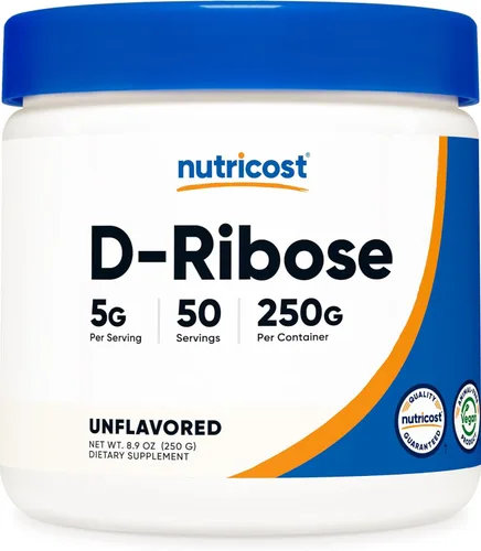 Miniatura 8 de Nutricost D-ribosa en polvo de 17.64 oz, 5000 mg por porción, sin OMG (17.64 oz)