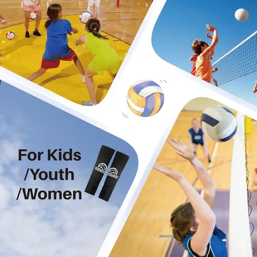 Miniatura 6 de Mangas acolchadas para brazos de voleibol para niñas, mangas acolchadas para antebrazo con orificio para el pulgar, almohadillas para brazos