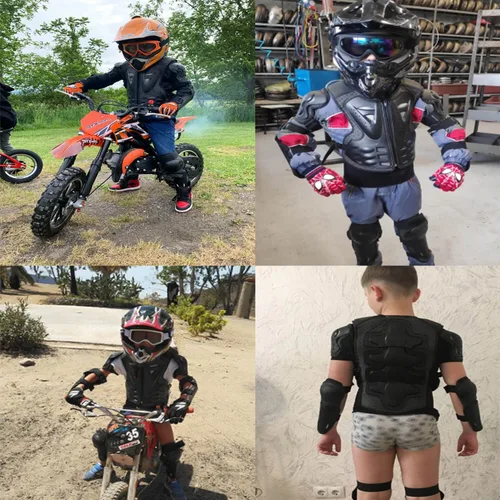 Miniatura 5 de Reomoto Rodilleras de motocross para niños, rodilleras de motocross, protección ajustable para motocicleta, protección contra golpes de rodilla