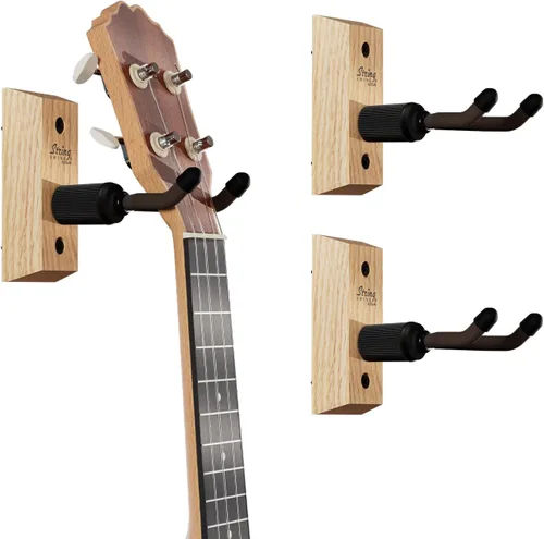 Miniatura 11 de Colgador de Ukulele de Montaje en Pared de Madera Fabricado en los Estados Unidos o Colgador de Mandolina - Nogal Negro - String Swing CC01UK-BW