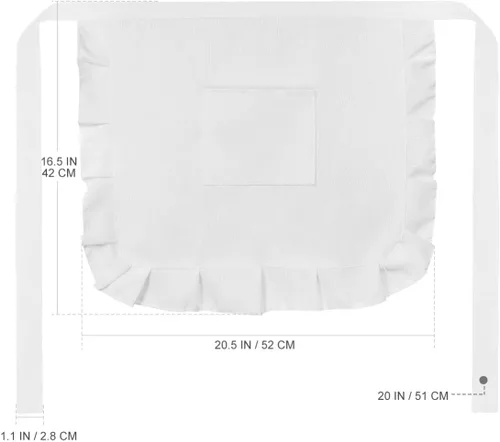 Miniatura 9 de Ciieeo Bonito delantal de cintura corta, bonito delantal de cintura retro blanco con volantes para mujer, disfraz de sirvienta de media cintura