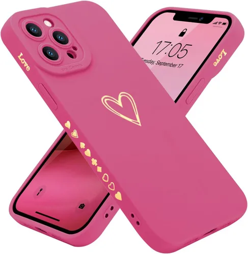 Miniatura 28 de Teageo Funda compatible con iPhone 12 Pro Max de 6.7 pulgadas para mujeres y niñas, bonito corazón de lujo