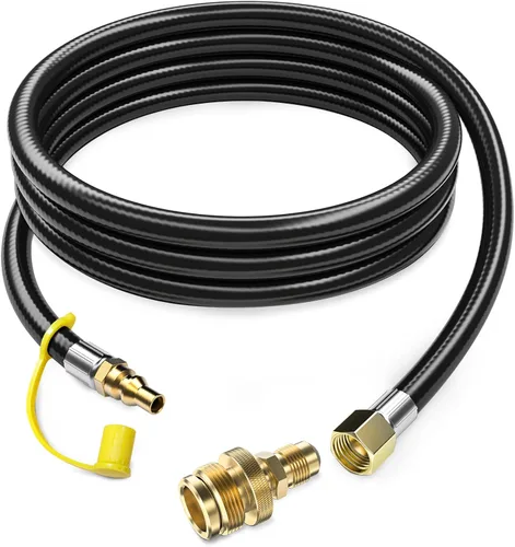 Manguera de propano de conexión rápida de 12 pies para RV a parrilla de gas, accesorios de conexión rápida de propano para botella desechable de 1