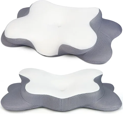 Miniatura 7 de VALTER Almohada cervical para el cuello para aliviar el dolor, almohada ortopédica de espuma viscoelástica para dormir boca abajo, soporte