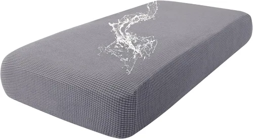 Miniatura 65 de hyha Fundas impermeables para cojines de sofá para mascotas, funda antideslizante para asiento de sofá para perros lavable, tela de jacquard Gris